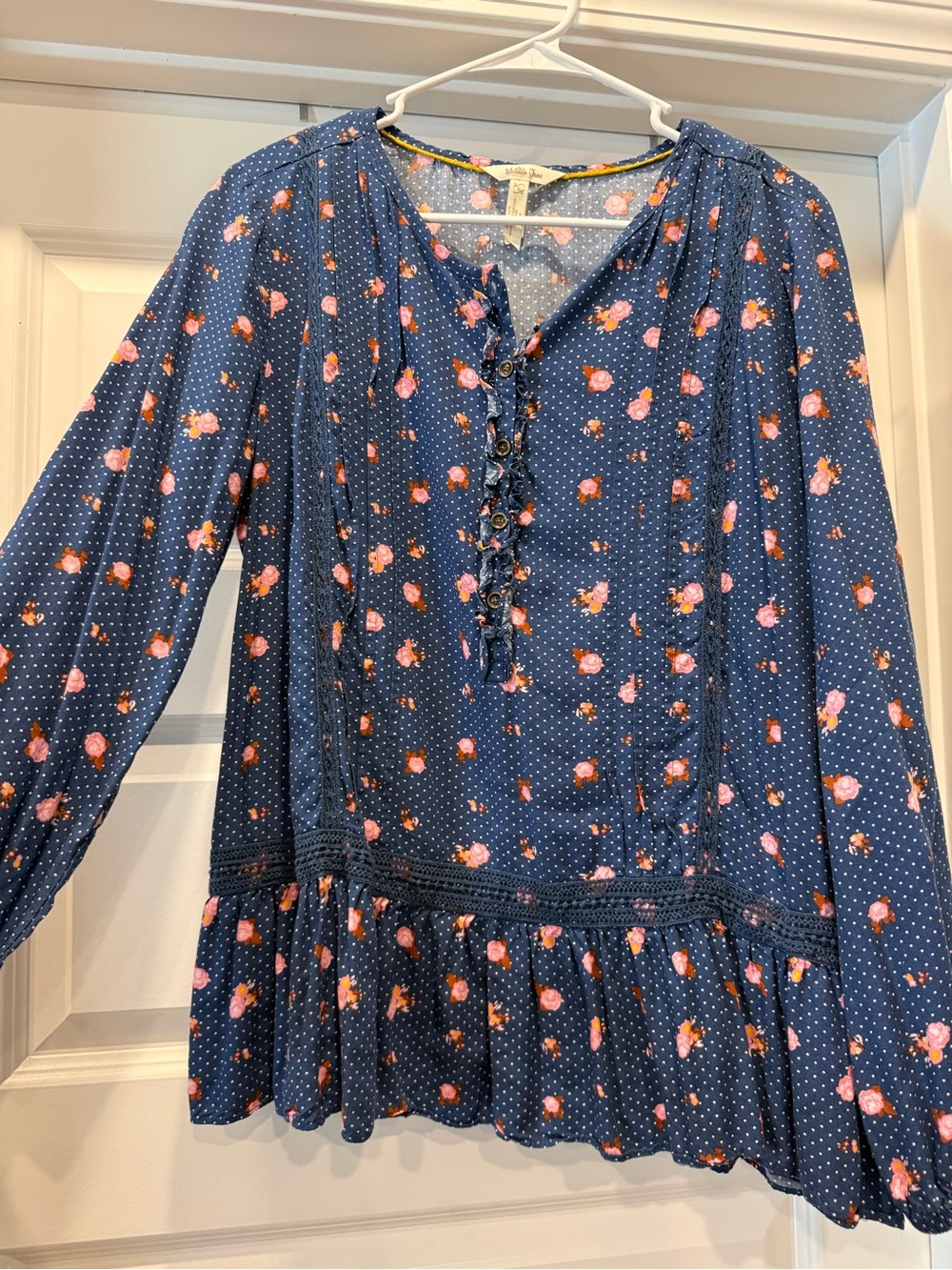 Matilda Jane Navy Blue Floral Peasant Blouse